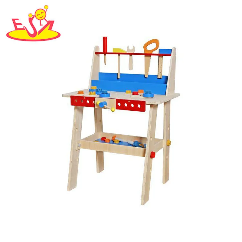 High Quality Pretend Play Workbench Assembly Wooden Tool Set Toys For Kids W03D221
